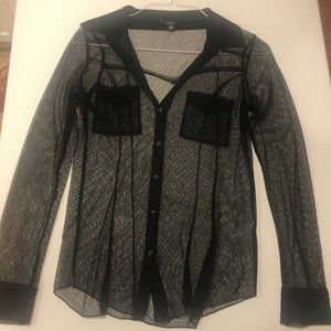 NWOT sheer Guess blouse